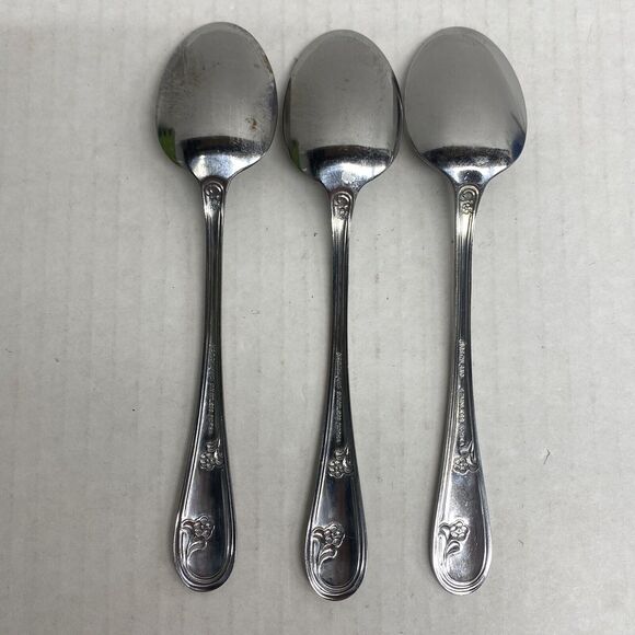 Northland Oneida Devon Mixed Lot Of 11 Flatware Stainless Korea Flowers Dining - Picture 5 of 11